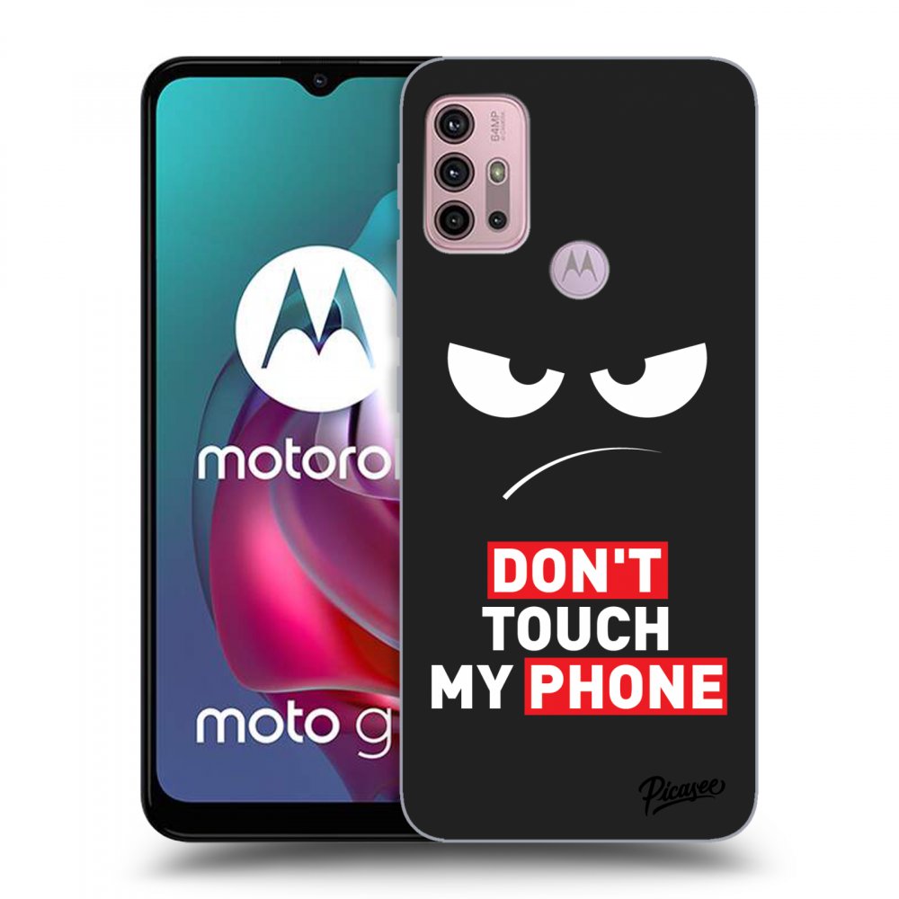 Picasee Motorola Moto G30 Hülle - Schwarzes Silikon - Angry Eyes - Transparent