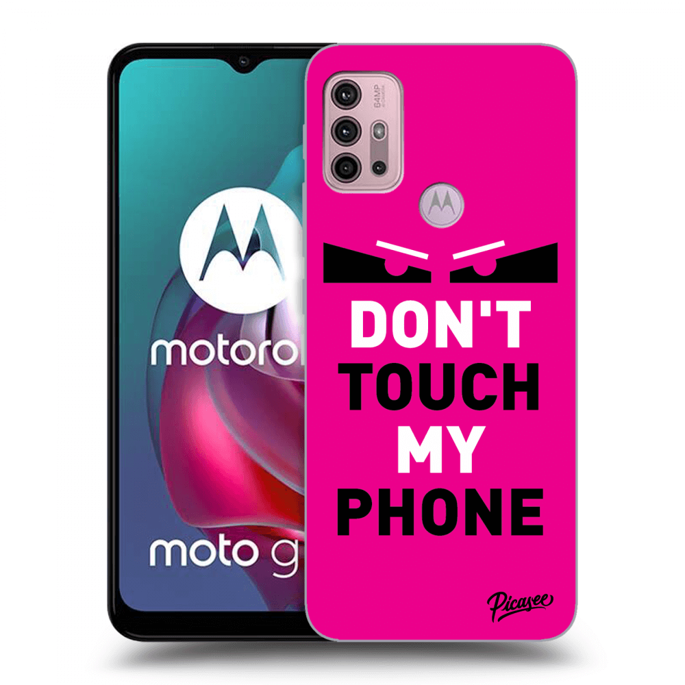 Picasee Motorola Moto G30 Hülle - Schwarzes Silikon - Shadow Eye - Pink
