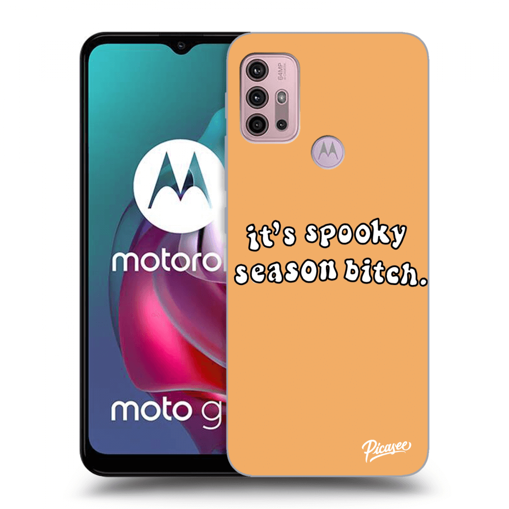 Picasee Motorola Moto G30 Hülle - Schwarzes Silikon - Spooky season