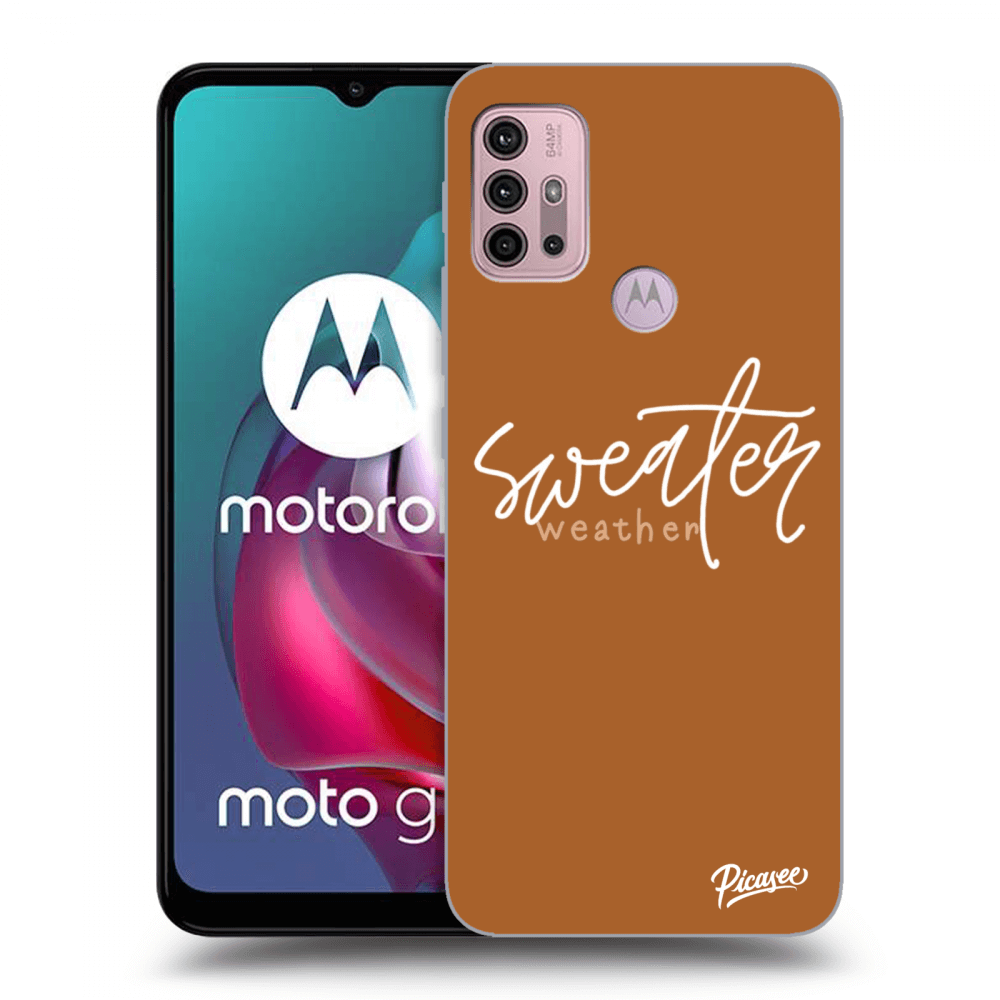 Picasee Motorola Moto G30 Hülle - Schwarzes Silikon - Sweater weather