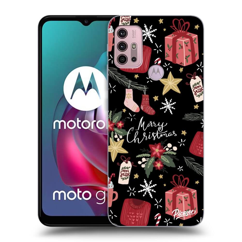 Picasee Motorola Moto G30 Hülle - Schwarzes Silikon - Christmas