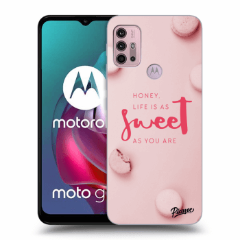Picasee Motorola Moto G30 Hülle - Schwarzes Silikon - Life is as sweet as you are