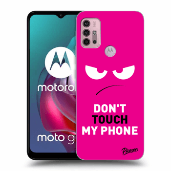 Picasee Motorola Moto G30 Hülle - Schwarzes Silikon - Angry Eyes - Pink