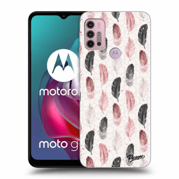 Picasee Motorola Moto G30 Hülle - Schwarzes Silikon - Feather 2