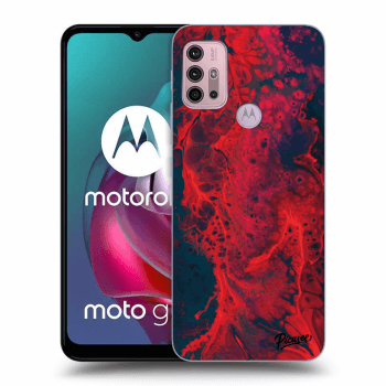 Picasee Motorola Moto G30 Hülle - Schwarzes Silikon - Organic red