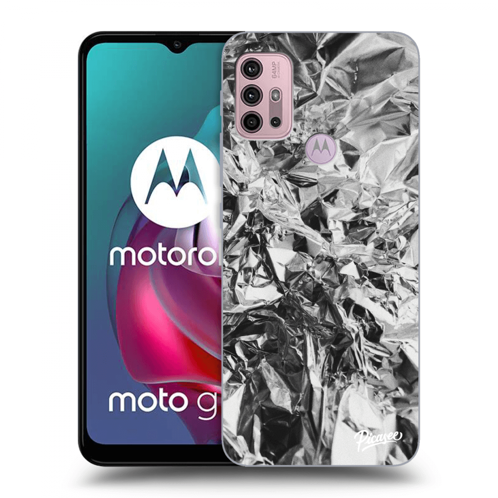 Picasee Motorola Moto G30 Hülle - Schwarzes Silikon - Chrome
