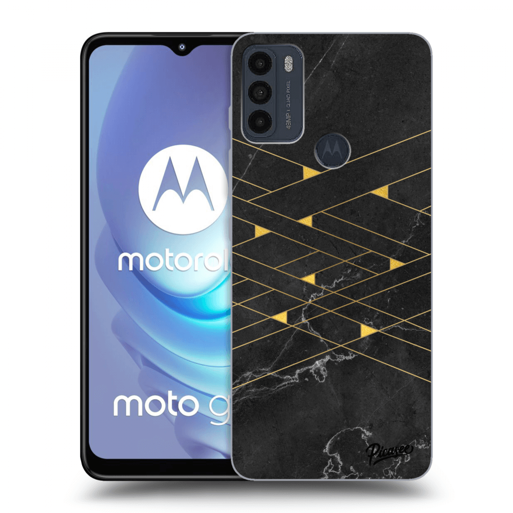 Picasee Motorola Moto G50 Hülle - Schwarzes Silikon - Gold Minimal