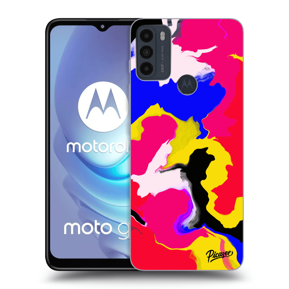 Picasee Motorola Moto G50 Hülle - Schwarzes Silikon - Watercolor