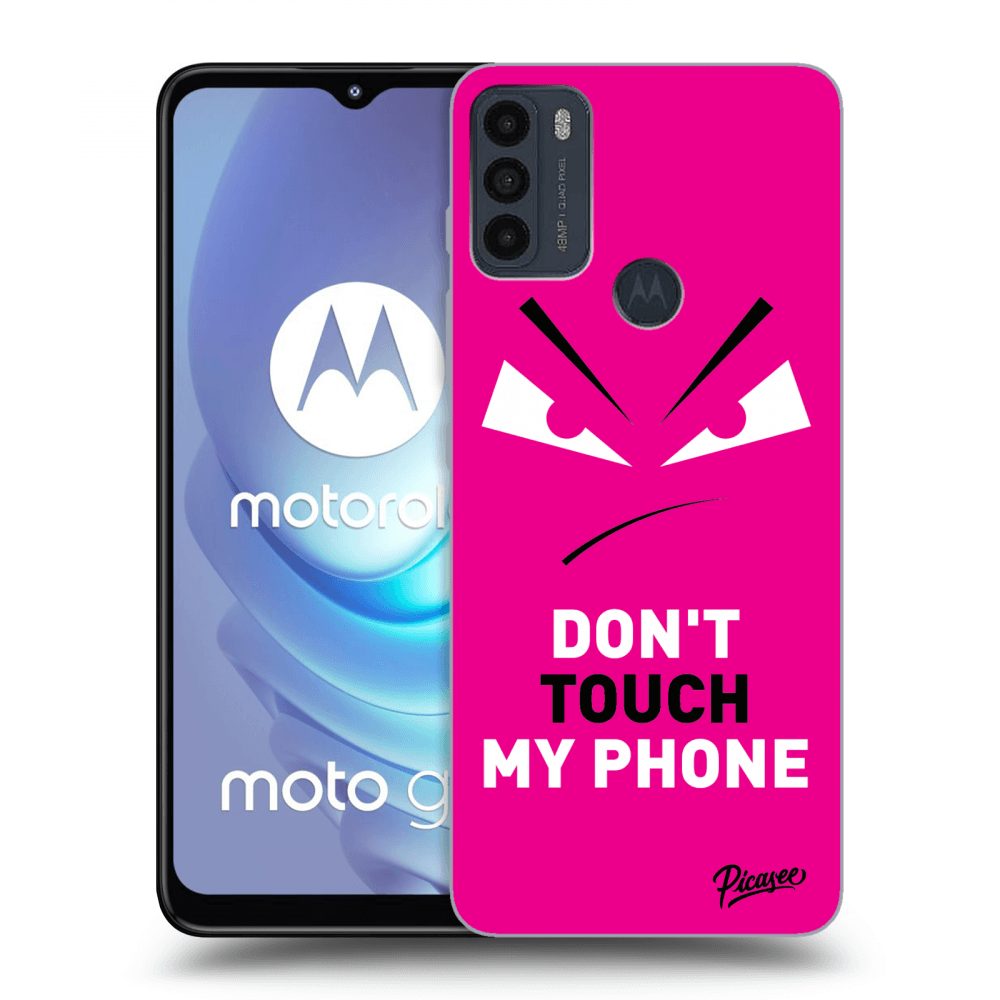 Picasee Motorola Moto G50 Hülle - Schwarzes Silikon - Evil Eye - Pink