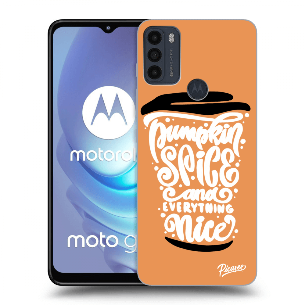 Picasee Motorola Moto G50 Hülle - Schwarzes Silikon - Pumpkin coffee