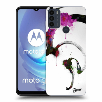 Picasee Motorola Moto G50 Hülle - Schwarzes Silikon - Peony White