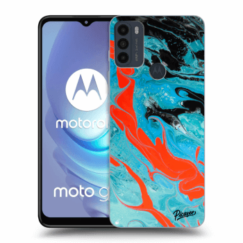 Picasee Motorola Moto G50 Hülle - Schwarzes Silikon - Blue Magma