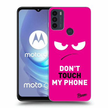 Picasee Motorola Moto G50 Hülle - Schwarzes Silikon - Angry Eyes - Pink