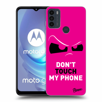 Picasee Motorola Moto G50 Hülle - Schwarzes Silikon - Cloudy Eye - Pink
