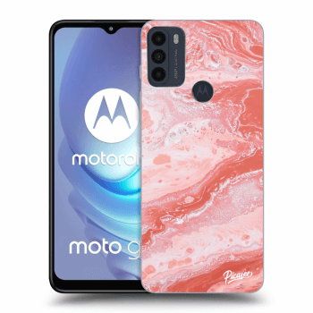 Picasee Motorola Moto G50 Hülle - Schwarzes Silikon - Red liquid
