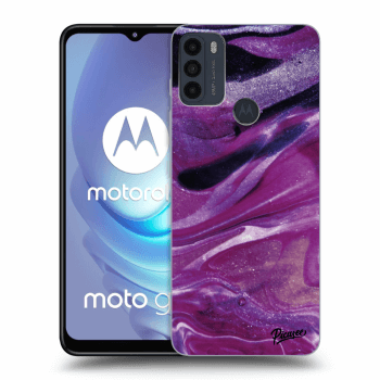 Picasee Motorola Moto G50 Hülle - Schwarzes Silikon - Purple glitter