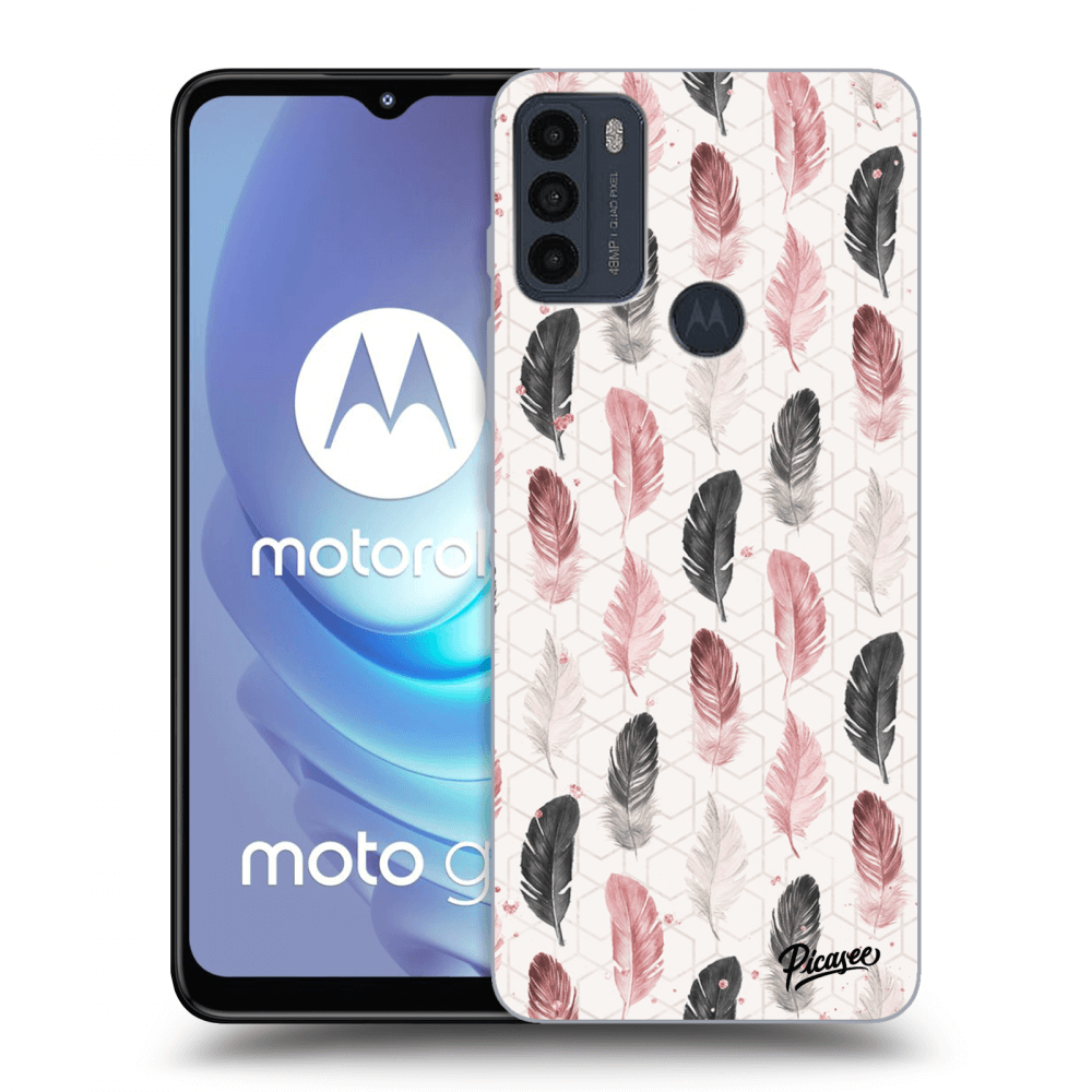 Picasee Motorola Moto G50 Hülle - Schwarzes Silikon - Feather 2