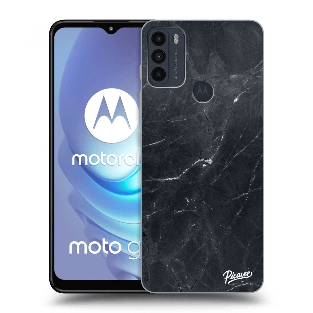 Picasee Motorola Moto G50 Hülle - Schwarzes Silikon - Black marble