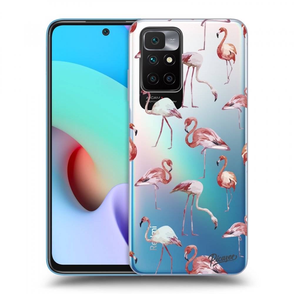 Picasee Xiaomi Redmi 10 Hülle - Transparentes Silikon - Flamingos