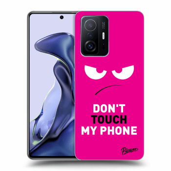 Picasee Xiaomi 11T Hülle - Schwarzes Silikon - Angry Eyes - Pink