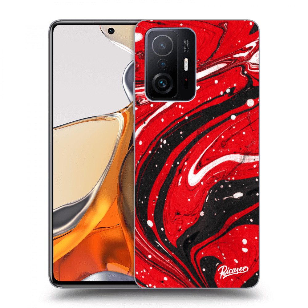 Picasee Xiaomi 11T Pro Hülle - Transparentes Silikon - Red black