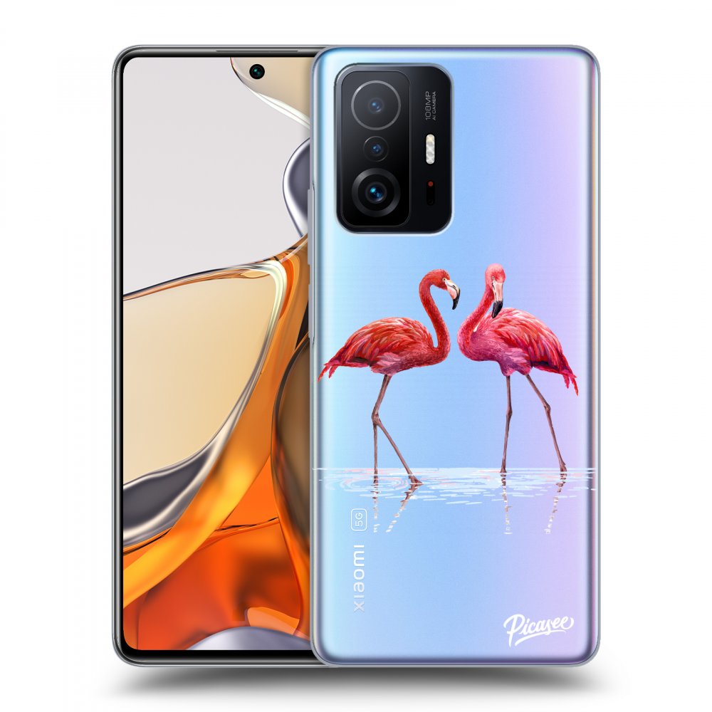 Picasee Xiaomi 11T Pro Hülle - Transparentes Silikon - Flamingos couple
