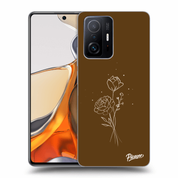 Picasee Xiaomi 11T Pro Hülle - Transparentes Silikon - Brown flowers