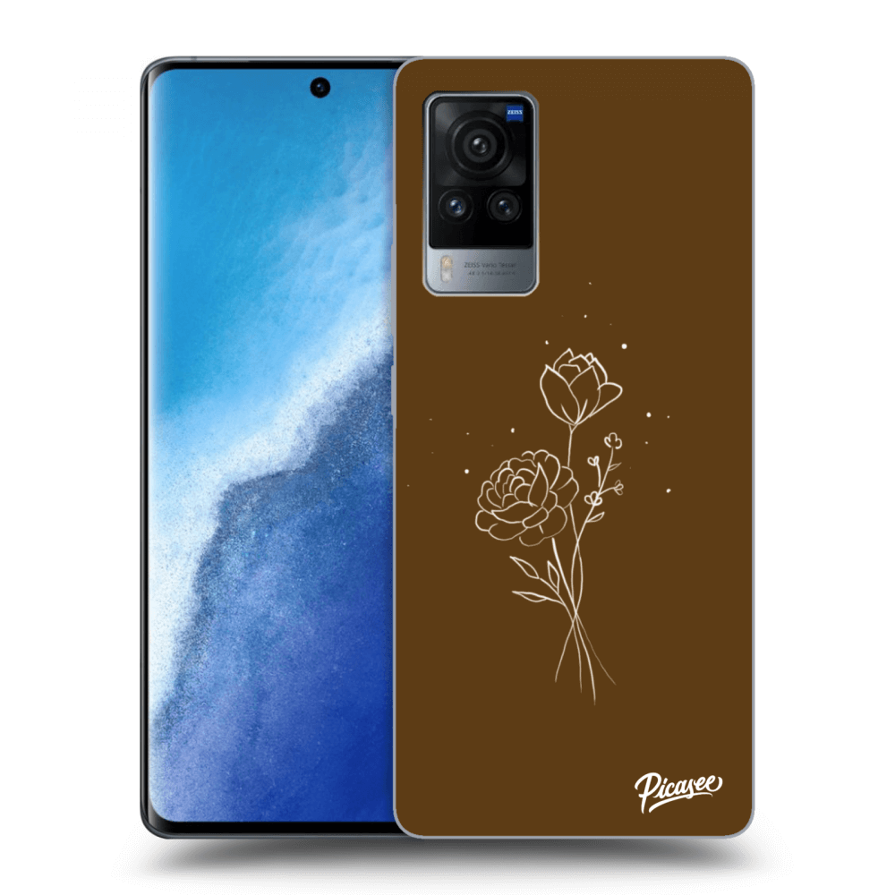 Picasee Vivo X60 Pro 5G Hülle - Transparentes Silikon - Brown flowers