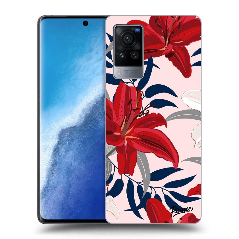 Picasee Vivo X60 Pro 5G Hülle - Transparentes Silikon - Red Lily