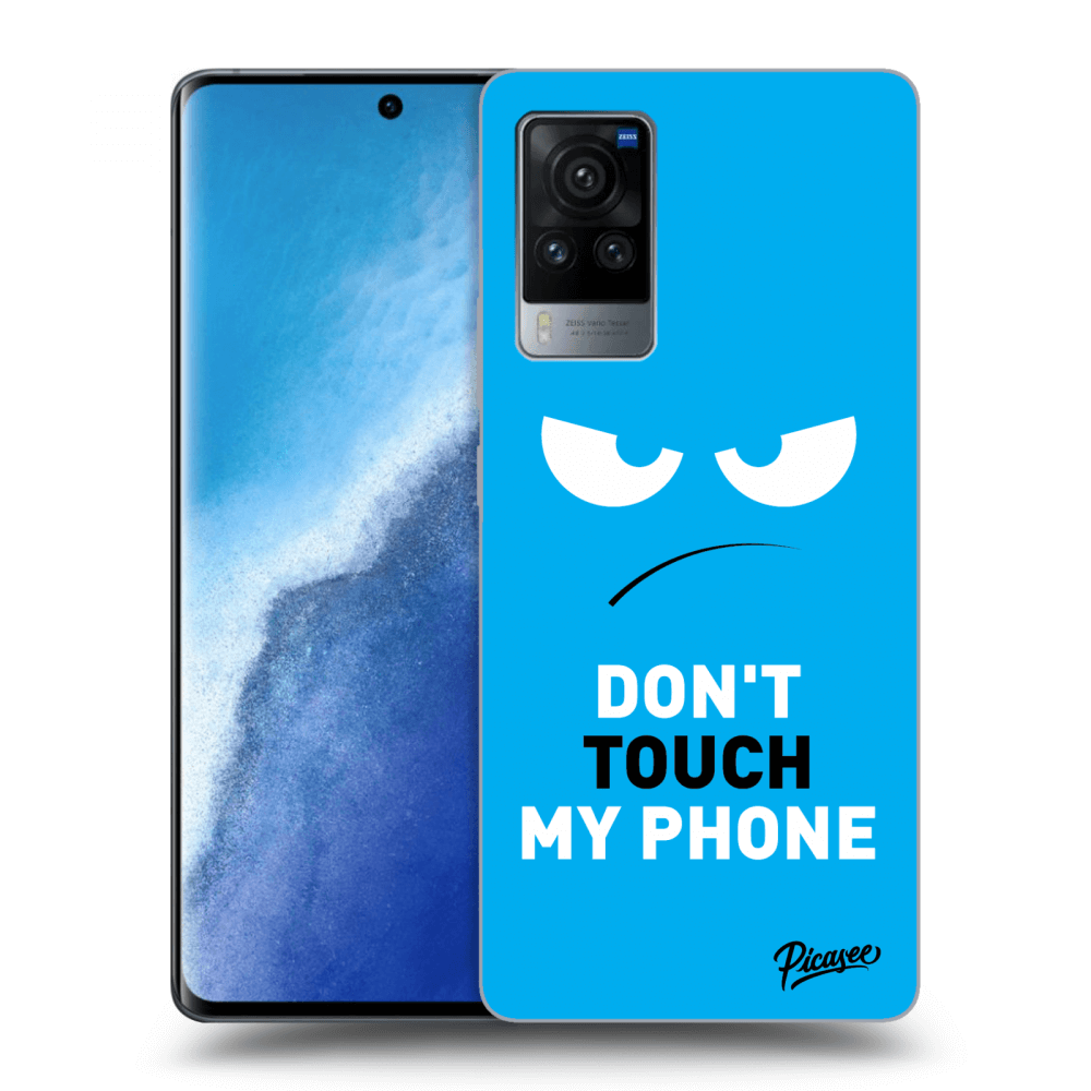 Picasee Vivo X60 Pro 5G Hülle - Schwarzes Silikon - Angry Eyes - Blue