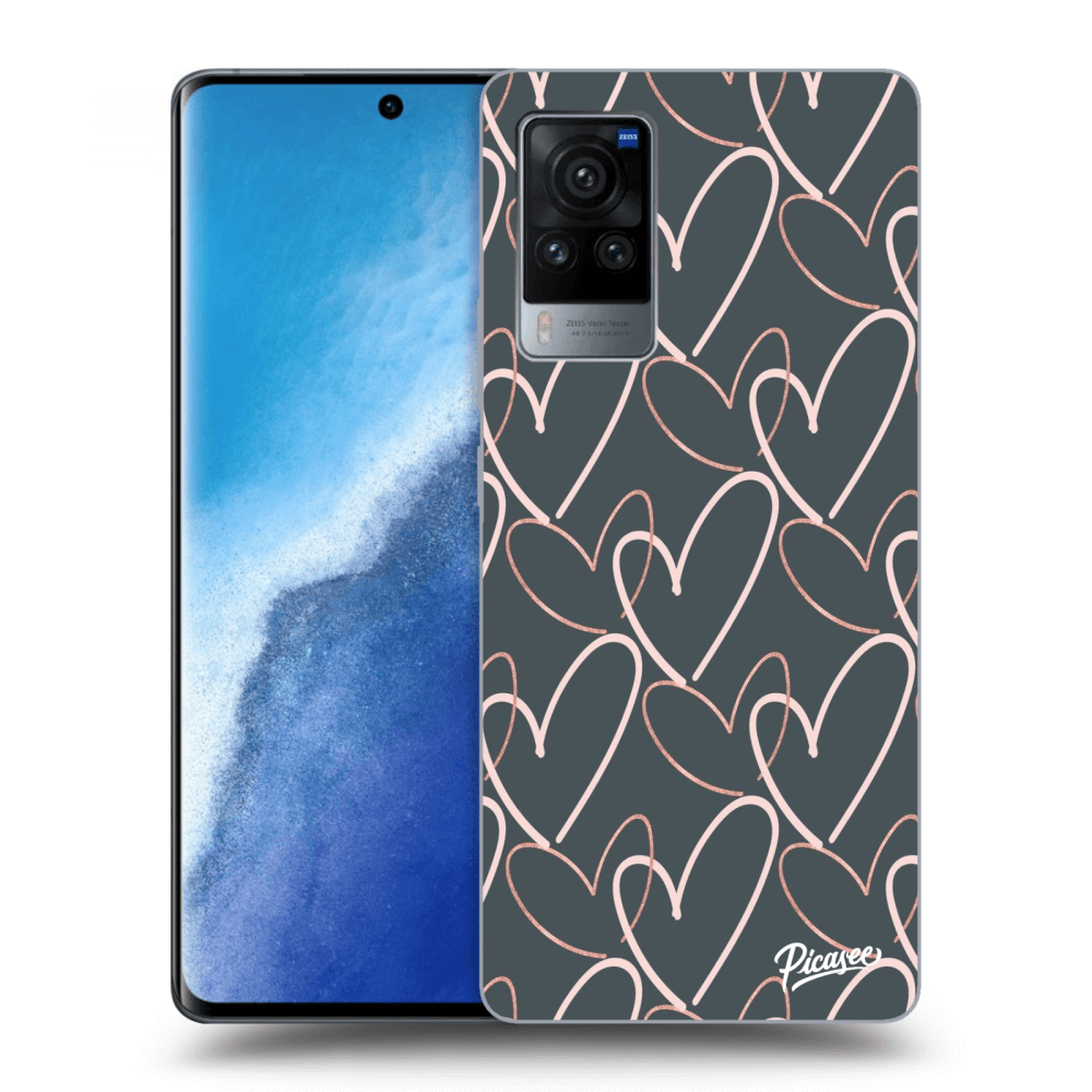 Picasee Vivo X60 Pro 5G Hülle - Schwarzes Silikon - Lots of love