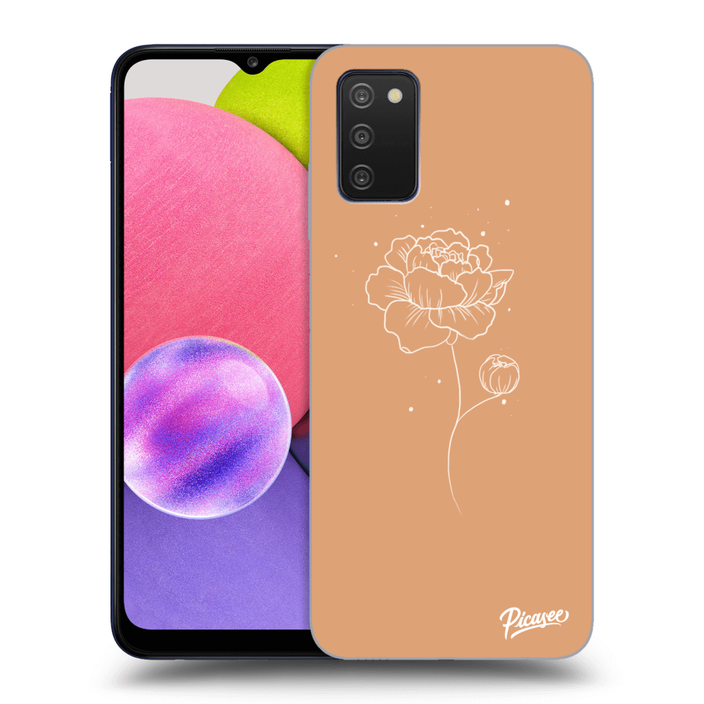 Picasee Samsung Galaxy A03s A037G Hülle - Transparentes Silikon - Peonies