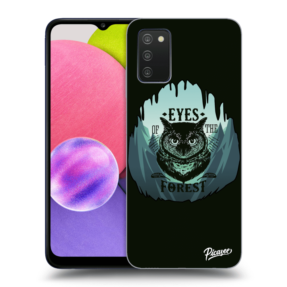 Picasee Samsung Galaxy A03s A037G Hülle - Transparentes Silikon - Forest owl