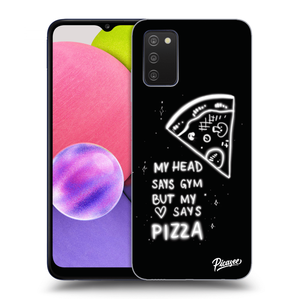 Picasee Samsung Galaxy A03s A037G Hülle - Transparentes Silikon - Pizza