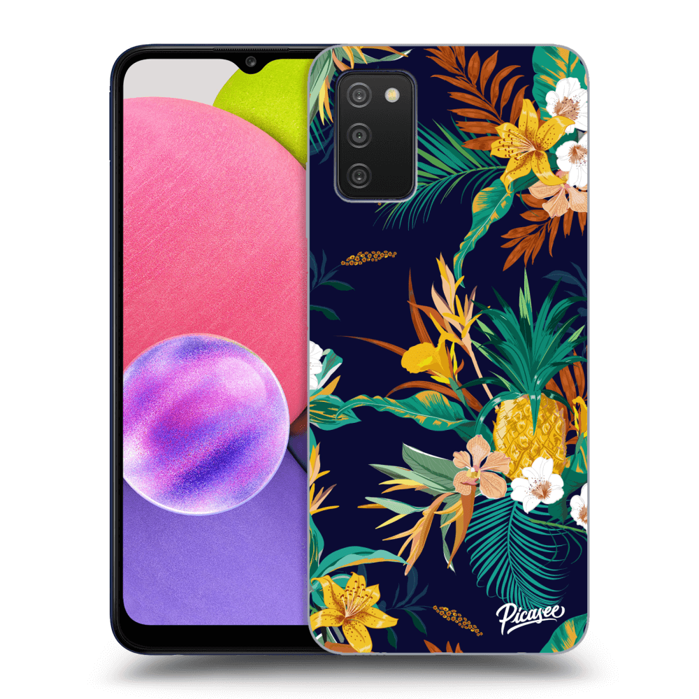 Picasee Samsung Galaxy A03s A037G Hülle - Transparentes Silikon - Pineapple Color
