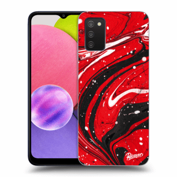 Picasee Samsung Galaxy A03s A037G Hülle - Transparentes Silikon - Red black