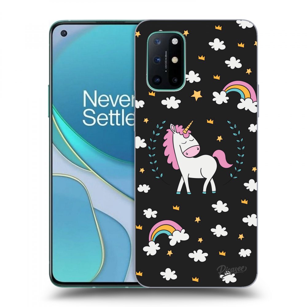 Picasee OnePlus 8T Hülle - Schwarzes Silikon - Unicorn star heaven