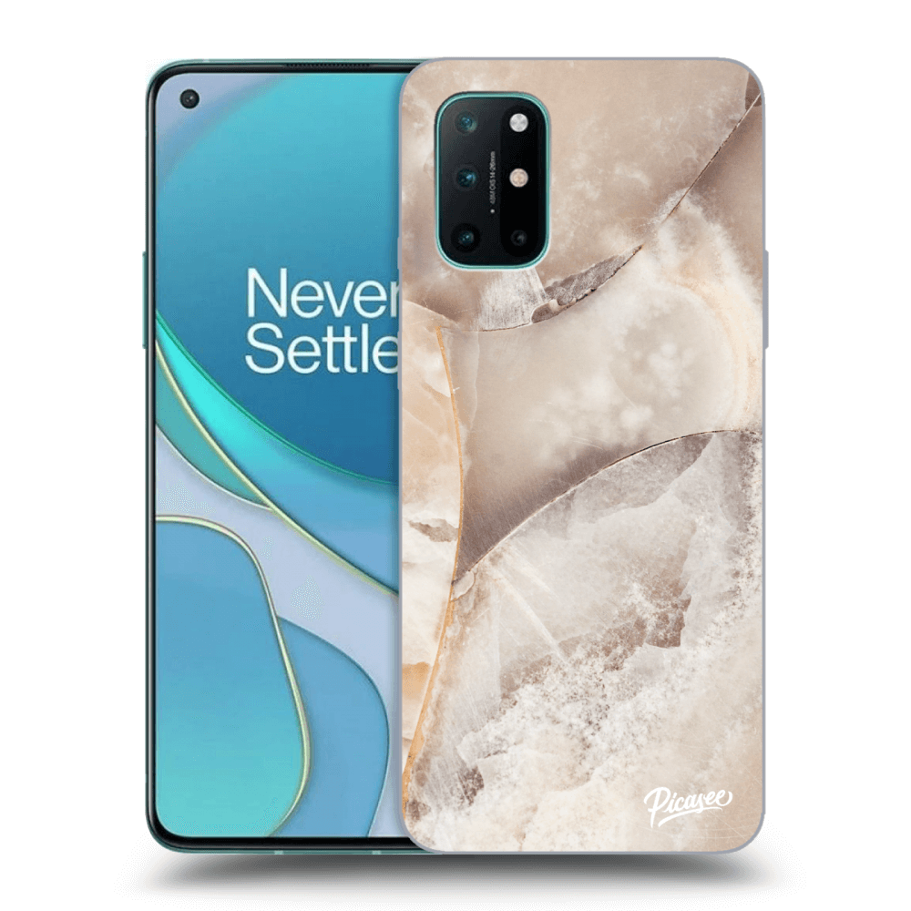 Picasee OnePlus 8T Hülle - Schwarzes Silikon - Cream marble