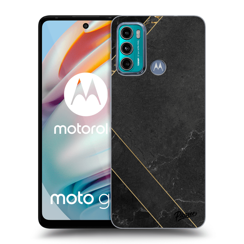 Picasee Motorola Moto G60 Hülle - Schwarzes Silikon - Black tile