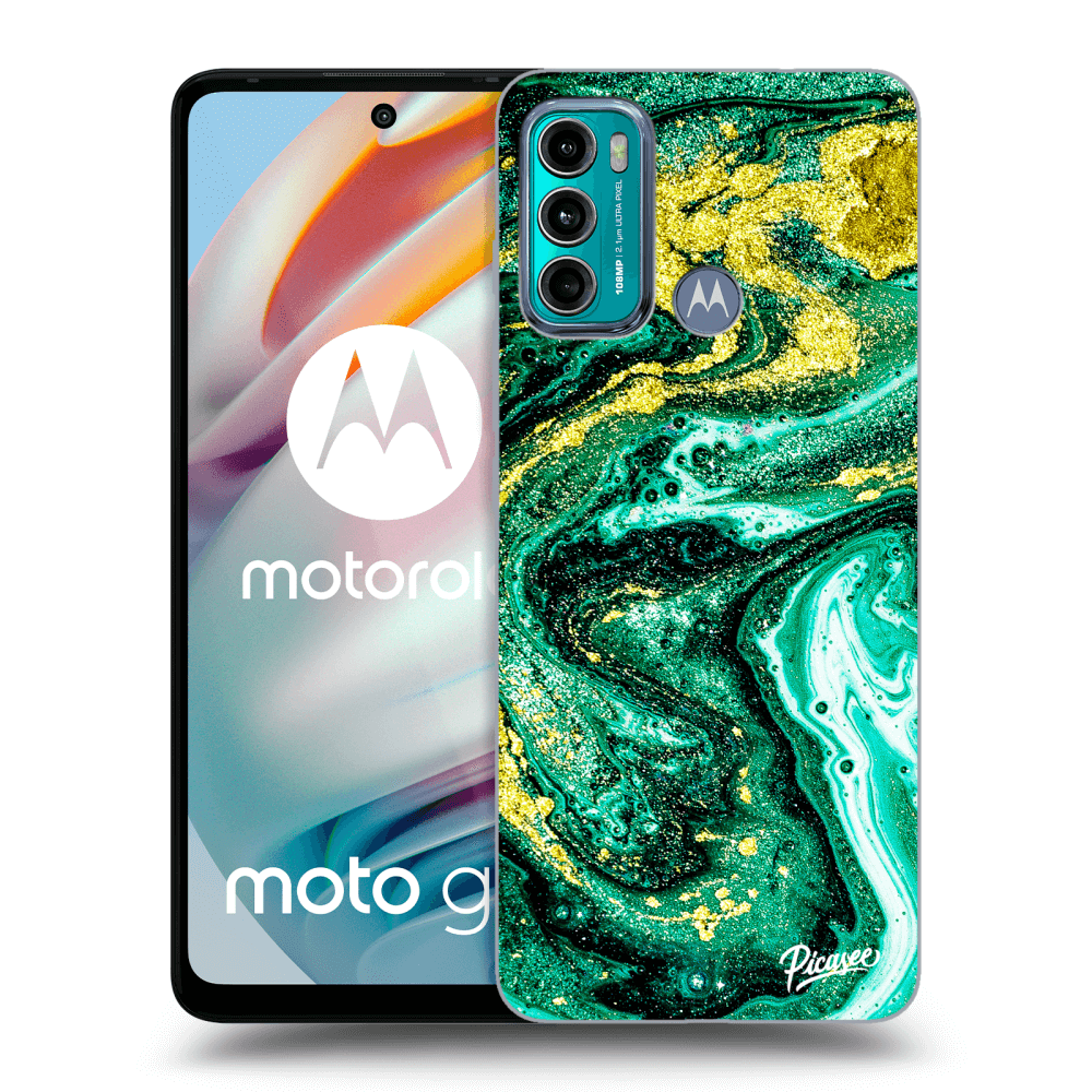 Picasee Motorola Moto G60 Hülle - Schwarzes Silikon - Green Gold