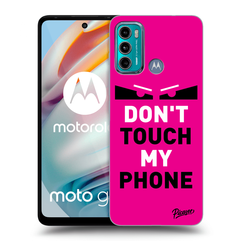 Picasee Motorola Moto G60 Hülle - Schwarzes Silikon - Shadow Eye - Pink