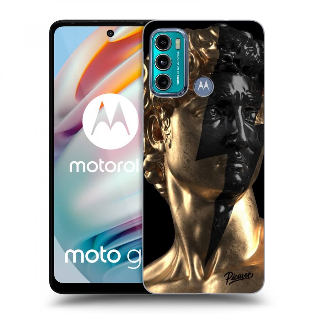 Picasee Motorola Moto G60 Hülle - Schwarzes Silikon - Wildfire - Gold