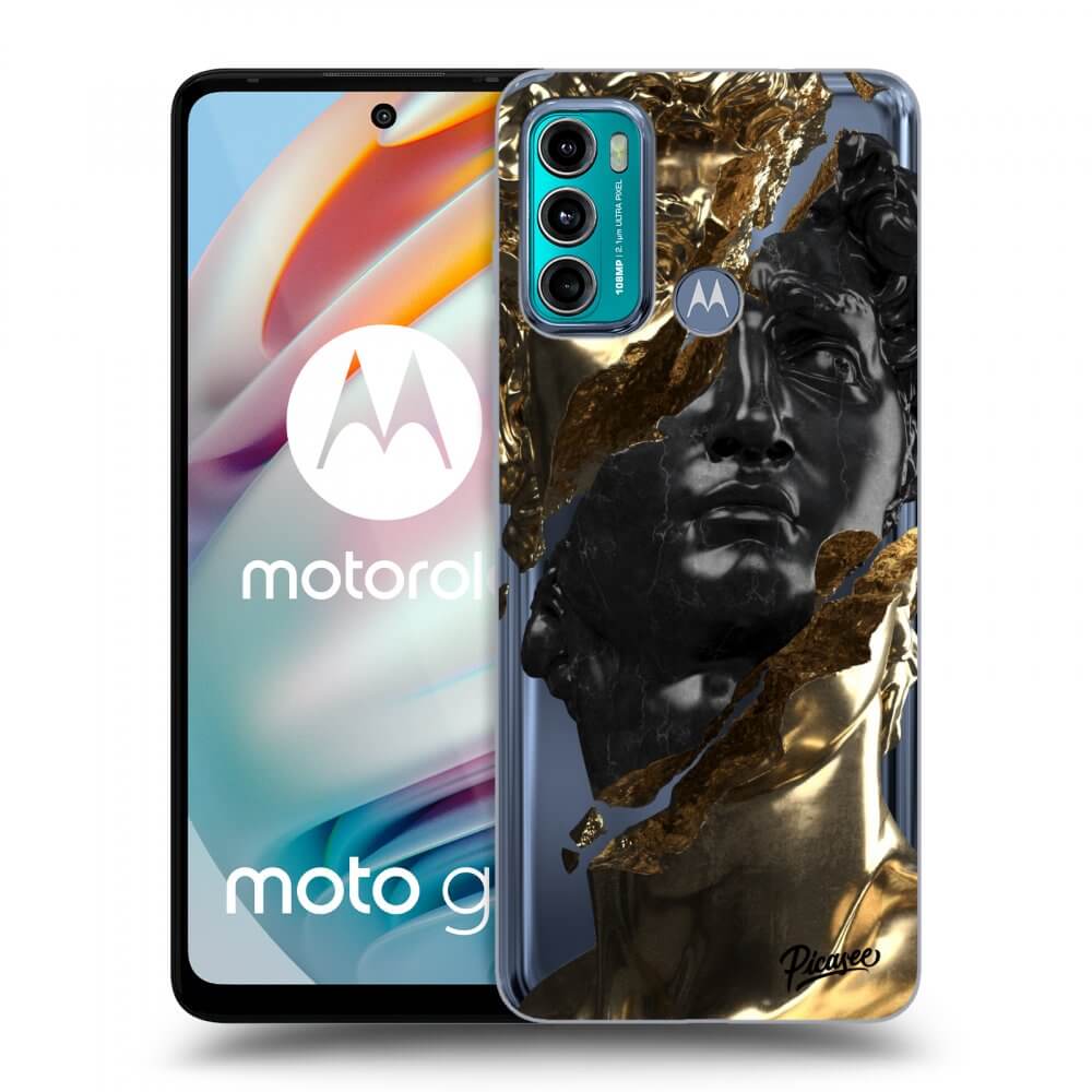 Picasee Motorola Moto G60 Hülle - Transparentes Silikon - Gold - Black