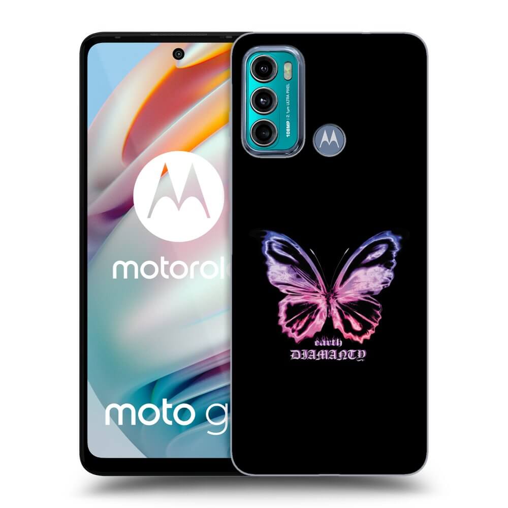 Picasee Motorola Moto G60 Hülle - Schwarzes Silikon - Diamanty Purple