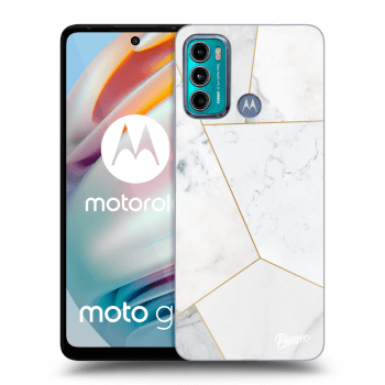 Picasee Motorola Moto G60 Hülle - Transparentes Silikon - White tile