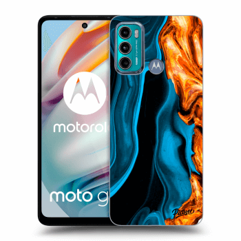 Picasee Motorola Moto G60 Hülle - Schwarzes Silikon - Gold blue