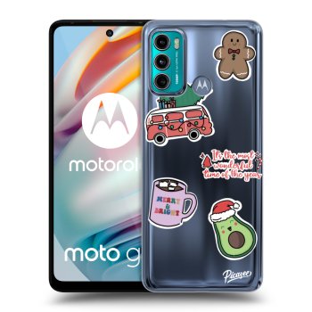 Picasee Motorola Moto G60 Hülle - Transparentes Silikon - Christmas Stickers