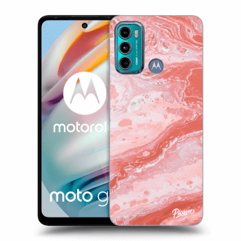 Picasee Motorola Moto G60 Hülle - Schwarzes Silikon - Red liquid