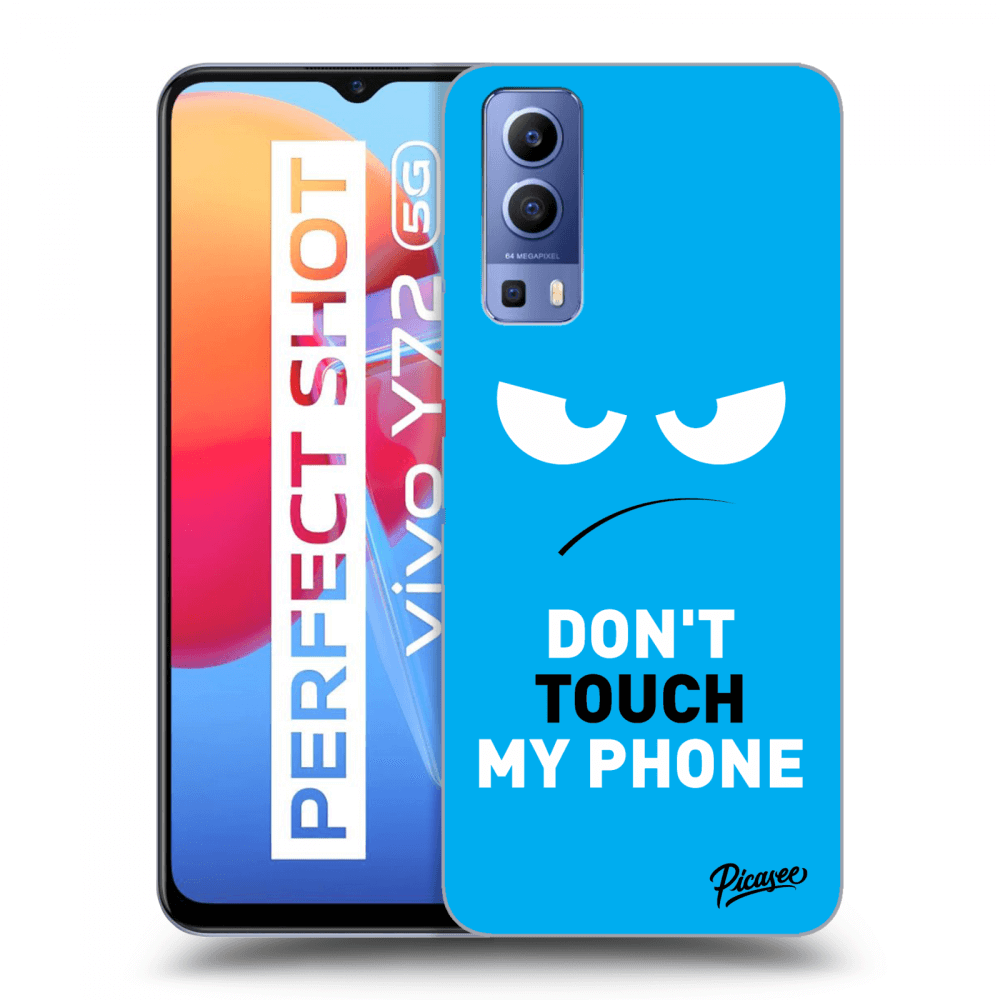 Picasee Vivo Y72 5G Hülle - Transparentes Silikon - Angry Eyes - Blue