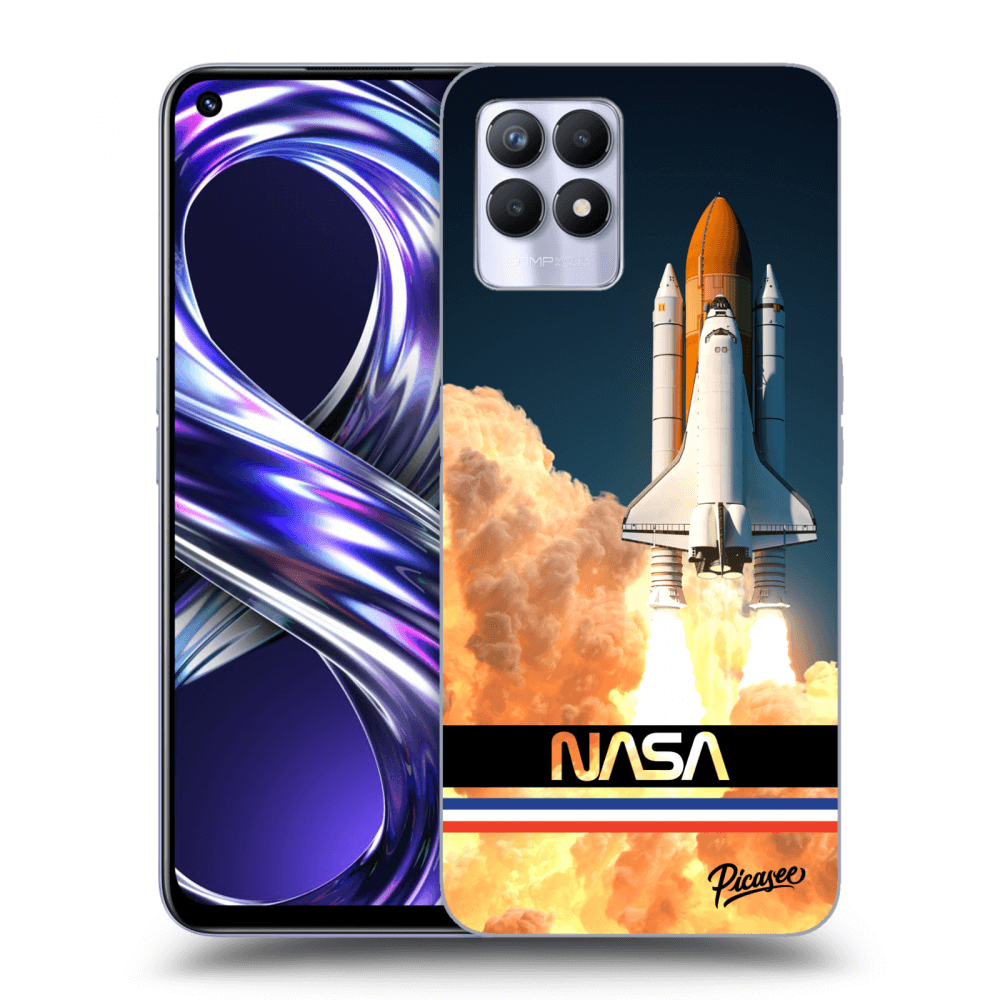 Picasee Realme 8i Hülle - Schwarzes Silikon - Space Shuttle